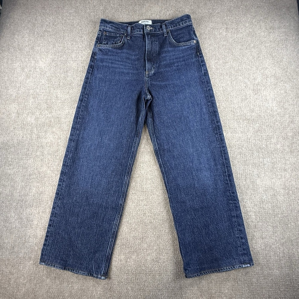 Agolde Ren High Rise Wide Leg Jeans Womens 28 Blue Denim Stretch A200B-1554